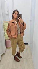 Giubbino Scamosciato Camel