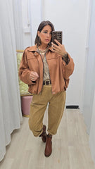 Giubbino Scamosciato Camel