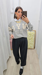 Pull Scritta Grigio