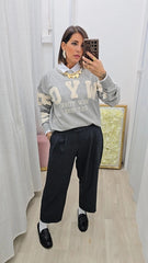 Pull Scritta Grigio