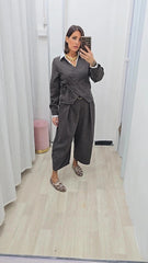 COORDINATO PORTAFOGLIO MARRONE/GRIGIO