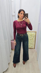 Maglia Scollo Trasversale Bordeaux