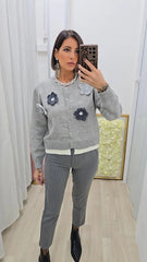 Cardigan Fiorellino Grigio