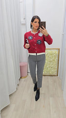 Cardigan Fiorellino Bordeaux