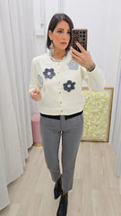 Cardigan Fiorellino Bianco