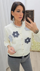 Cardigan Fiorellino Bianco