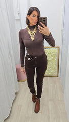 JEANS SKINNY MARRONE ART.9268