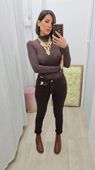 JEANS SKINNY MARRONE ART.9268