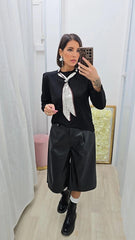 BERMUDA IN ECOPELLE NERO