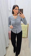CARDIGAN  ARRICCIO GRIGIO ART.552