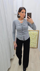 CARDIGAN  ARRICCIO GRIGIO ART.552