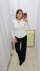 CARDIGAN  ARRICCIO BIANCO ART.552