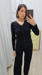 CARDIGAN  ARRICCIO NERO ART.552