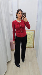 CARDIGAN  ARRICCIO AMARANTO ART.552