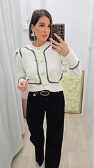CARDIGAN BUTTONE PANNA ART.5218
