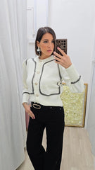 CARDIGAN BUTTONE PANNA ART.5218