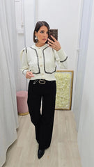 CARDIGAN BUTTONE PANNA ART.5218