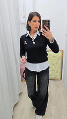 PULL TRECCIA ORSO NERO ART.1197