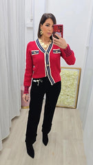 Cardigan Romantica Rosso art.15654