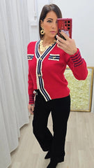 Cardigan Romantica Rosso art.15654