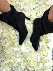 STIVALETTO ARRICCIATO NERO