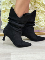 STIVALETTO ARRICCIATO NERO