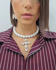Collana choker Bianco