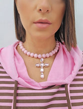 Collana Choker Rosa