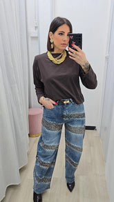 T-shirt Spalline Marrone