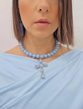 Collana choker azzurra chiaro