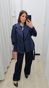 TRENCH MIDI BLU