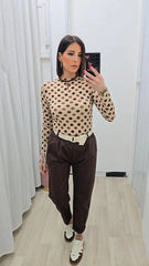 Maglia Cashmere Pois Beige