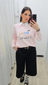 MAGLIA BASSOTTO ROSA