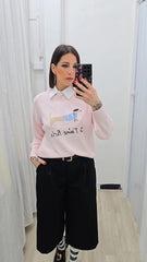 MAGLIA BASSOTTO ROSA