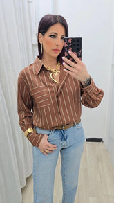 Camicia Verticale Marrone