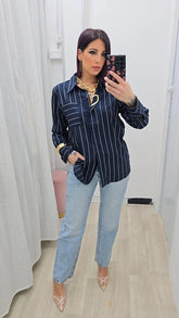 Camicia Verticale Blu