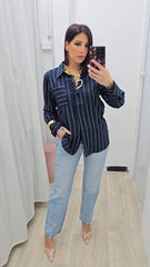 Camicia Verticale Blu