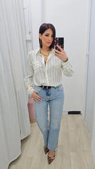 Camicia Verticale Bianco