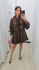 Abito Volant Marrone art.4783