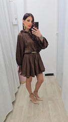 Abito Volant Marrone art.4783