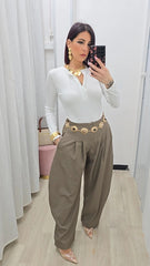 Pantalone Bisbiglio Tortora art66737