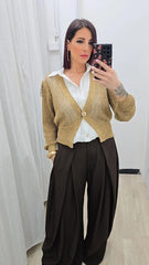 CARDIGAN LUREX ORO