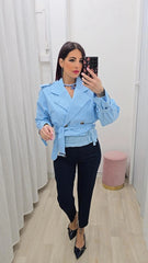 Trench Crop Azzurro