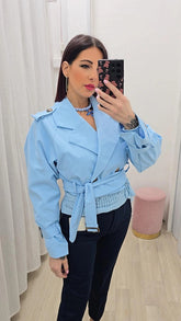 Trench Crop Azzurro
