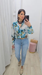 CAMICIA ASTRATTA AZZURRA ART. 281