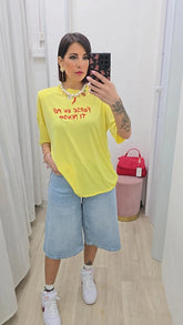 T-SHIRT TI PENSO GIALLA