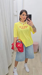 T-SHIRT TI PENSO GIALLA