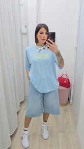 T-SHIRT TI PENSO AZZURRA