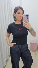 T-shirt Amor Par Favor Nero ART P6077