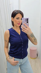 Cardigan & Scalda Spalle Blu ART11018